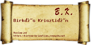 Birkás Krisztián névjegykártya