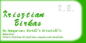 krisztian birkas business card